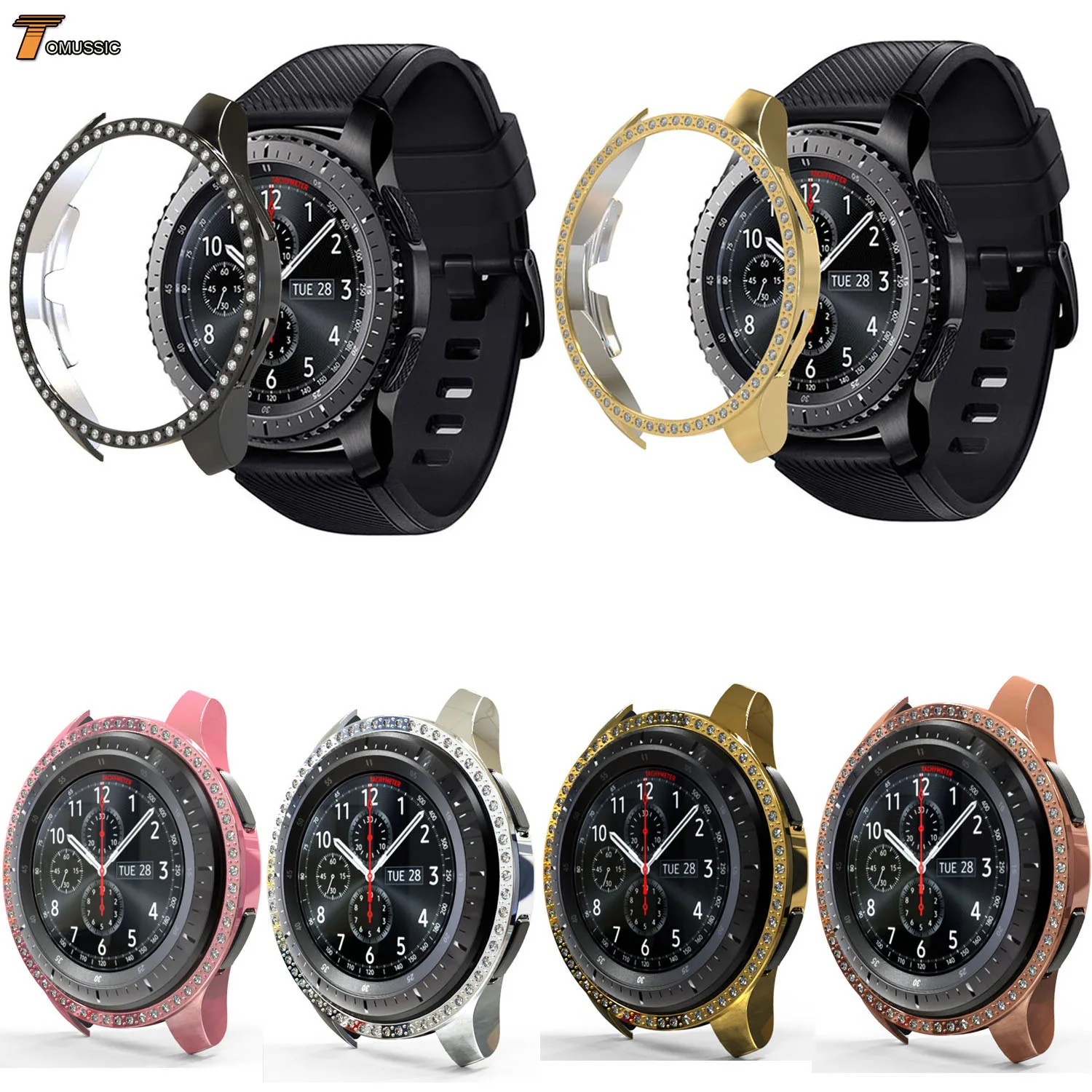 Gear S3 Frontier Cover For Samsung Galaxy Watch 46mm 42mm Case All-around Diamond PC Bumper Shell