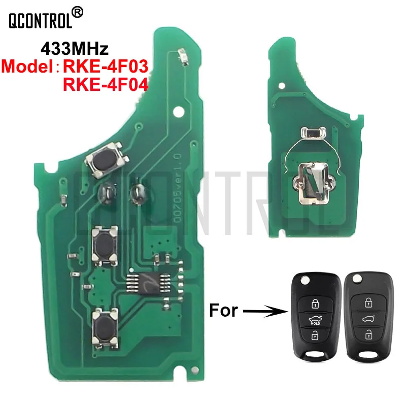 

QCONTROL Car Remote Key Electronic Circuit Board for HYUNDAI Model RKE-4F03 or RKE-4F04 433MHz Control Alarm