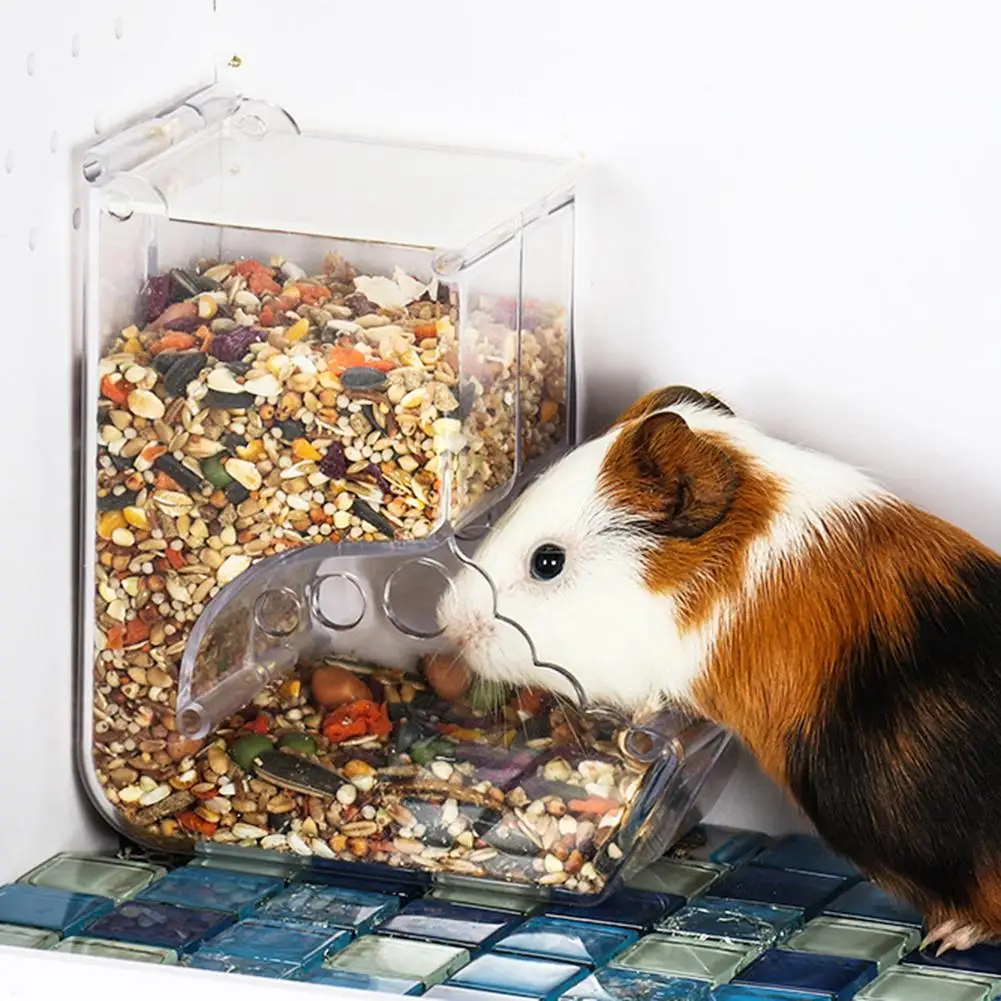 หนูแฮมสเตอร์กระต่าย Hedgehog อาหารอะคริลิคใสอัตโนมัติ Feeder Pet Supply