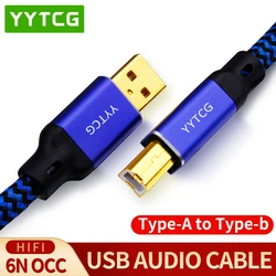 YYTCG Hifi Kabel USB DAC A-B A-C A-A C-B C-C Alpha 6N OCC Digital AB Audio A do B wysokiej klasy kabel danych Hifi typu A do typu B