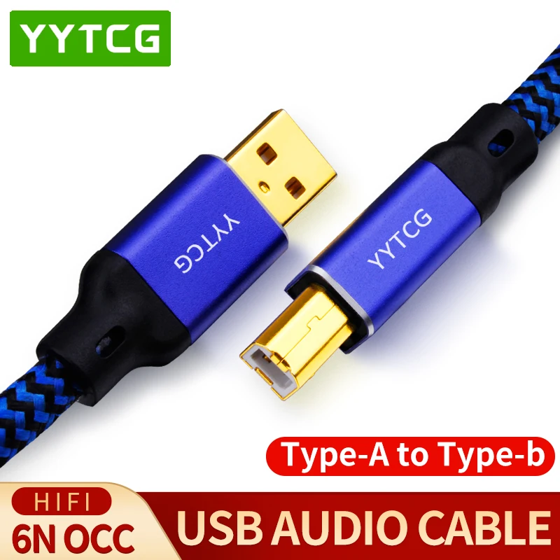 YYTCG 하이파이 USB 케이블 DAC A-B A-C A-A C-B C-C 알파 6N OCC 디지털 AB 오디오 A to B 하이엔드 타입 A 에서 B 타입 하이파이 데이터 케이블 