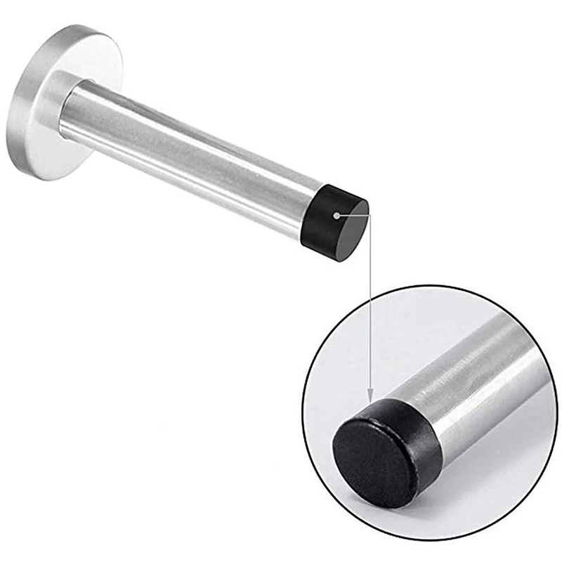 Silver Door Stop Floor Wall Protection Jam Jammer Stopper Bump Buffer Wedge Oval Household Simple Door Closers