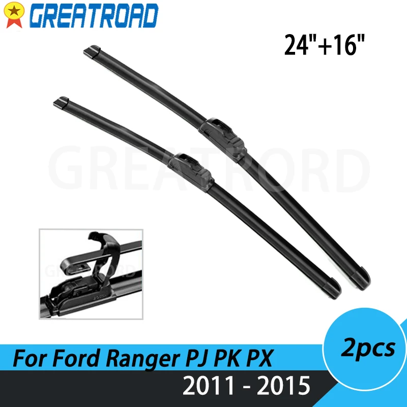 Wiper Front Wiper Blades For Ford Ranger PJ, PK, PX 09/2011 - 06/2015 Windshield Windscreen Front Window 24