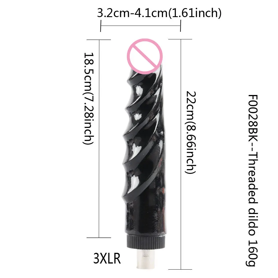 Fredorch-Big Black Dildo para Sex Machine Anexo, Acessórios para 3XLR SEX, A2 F2 F3