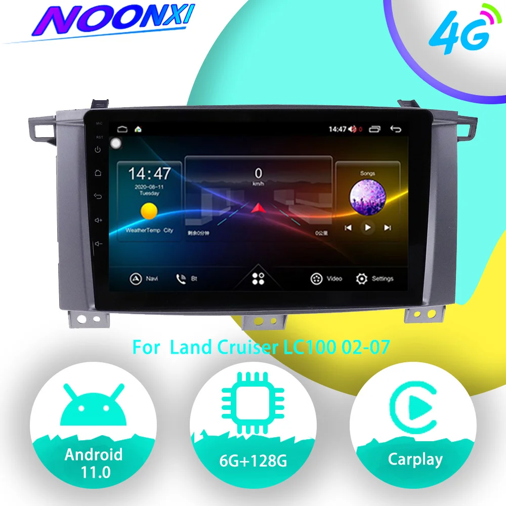 128G For Toyota Land Cruiser LC100 2002-2007 Android Car Radio Stereo Autoradio Audio GPS Navigation Multimedia Player Head Unit