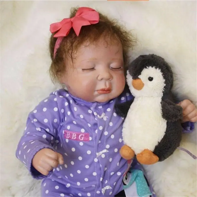 Xmas Reborn Sleeping Bebe Girl Dolls 20'' Silicone Vinyl Alive Newborn Baby Gift American Girl Doll Dolls For Girls Baby Doll