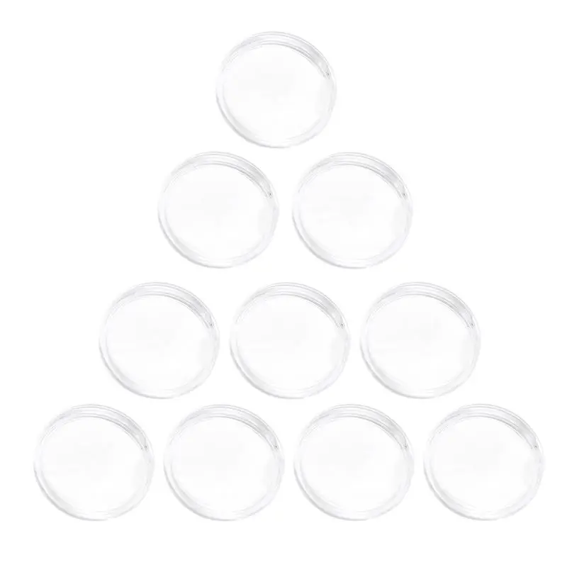 10Pcs Ntag215 Tags Telefoon Beschikbaar Zelfklevende Etiketten Rfid Tag 25Mm Munthouder Capsules Opbergdoos Clear Ronde vitrines