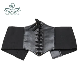 Ultra Plus Breiten Gürtel Vorder Tie Up Leder Elastische Korsett Gürtel Frauen Faux Taille Gürtel Alle Spiel Kleid Mädchen Kleidung dekoration