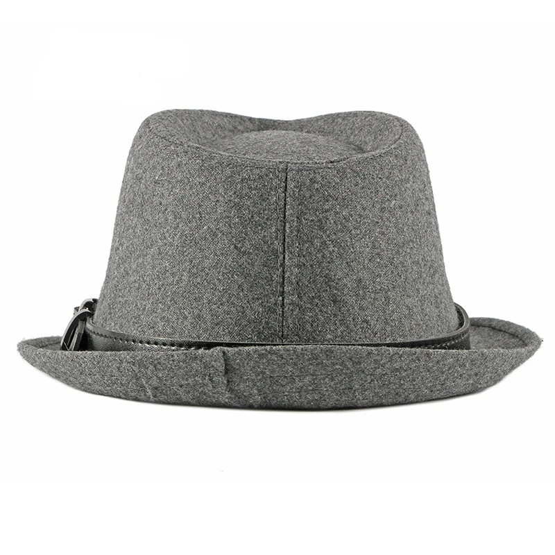 NEW Autumn Winter Retro Jazz Hats Middle aged Men Felt Fedoras Cap For Male Solid Trilby Panama Hat Black Bowler Hats