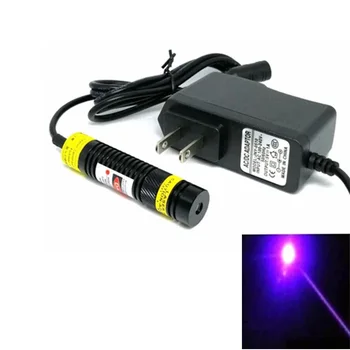 405nm Laser 200Mw Paars Blauw Laser Focusable Hoofd Dot Module High Power 16X68Mm Met 5V 1A Power Adapter