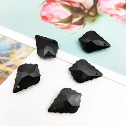 38mm/50mm/76mm Black Suncatcher Crystal Faceted Maple Leaf Chandelier Pendant Prism Hanging Ornament Fengshui Lamp Parts