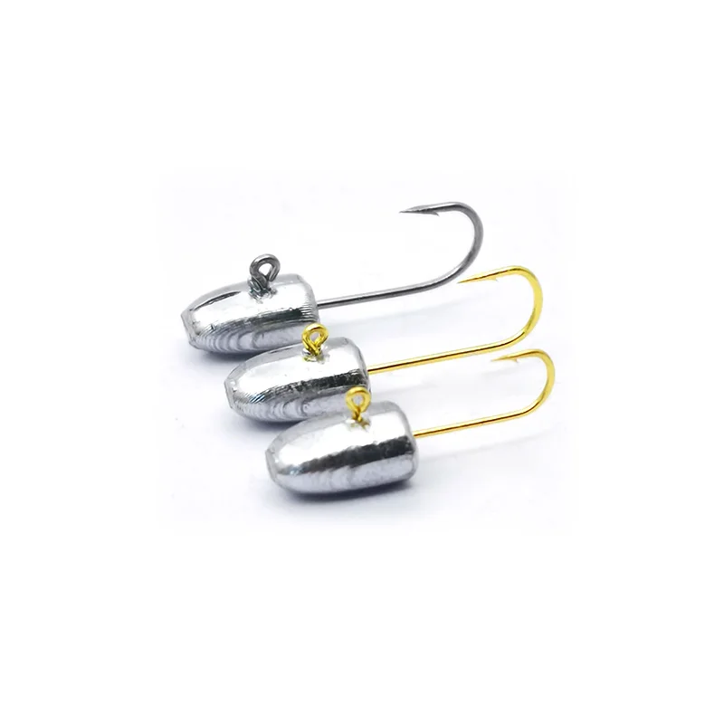 10pcs Mini Jig Head Hook Rockfish Exposed Lead Head Hook Barbed Hook Trout Soft Worm Lure Jig Fishing Hook Fishing Tackle