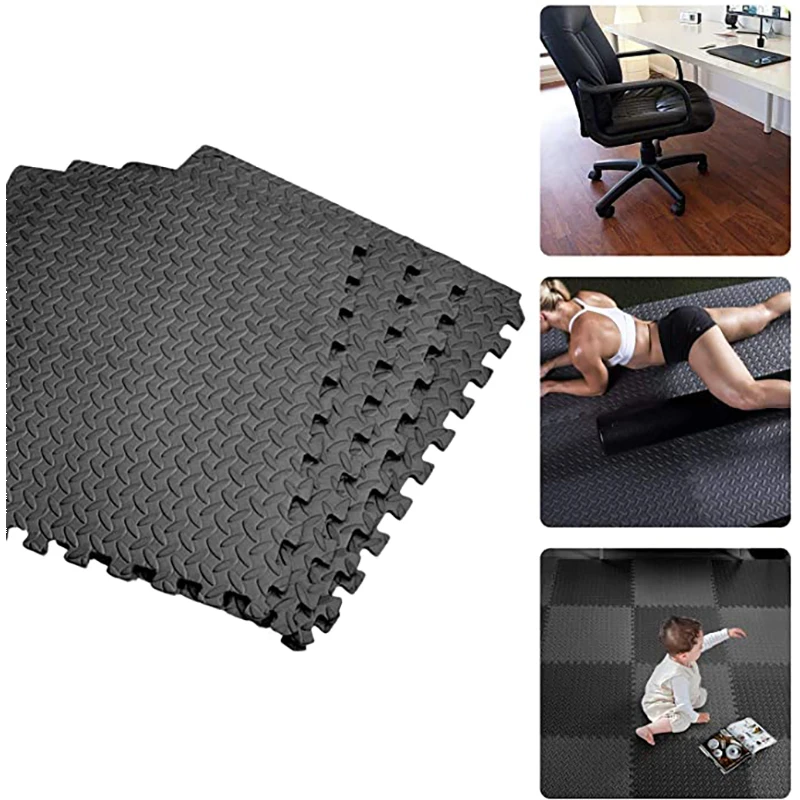 Fitness EVA Foam Interlocking Tiles Small Protective Foam Floor Mats Yoga Home Gym Equipment Soft Foam Puzzle Exercise Carpet