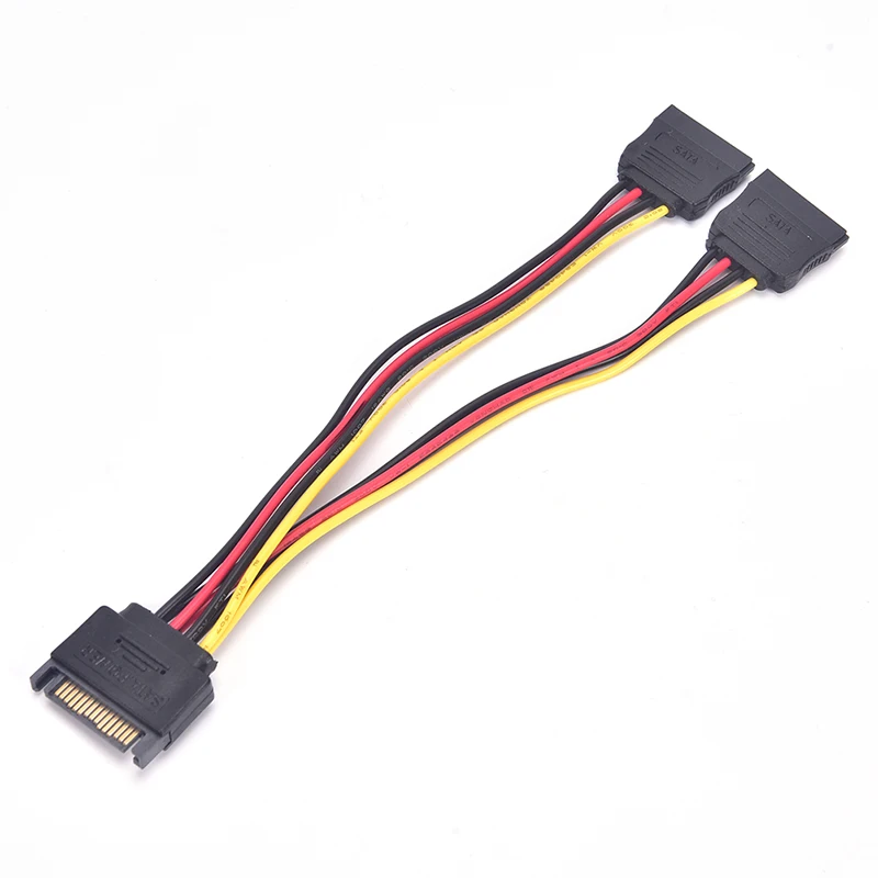 SATA 15PIN Serial Cable One-to-two Power Conversion Cable SATA15pin Male To Two Female Extension Cable HDD Y Splitter Connector