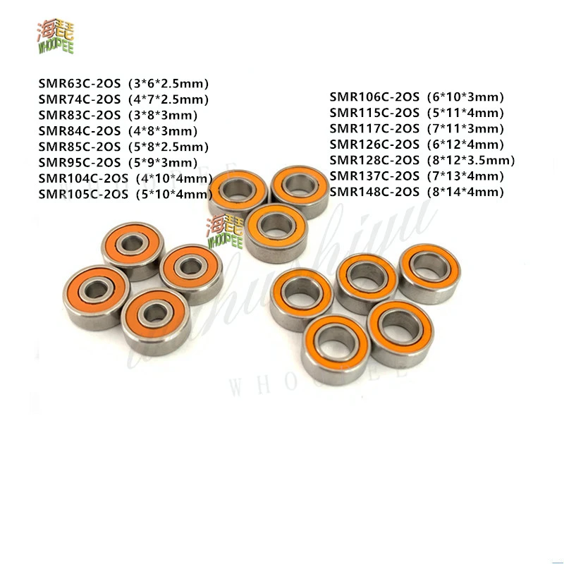 1Pcs SMR63 SMR74 SMR83 SMR84 SMR85 SMR95 SMR104 SMR105 to SMR148  2RS Bearing ABEC-7 Stainless Steel Ceramic  Ball Bearings