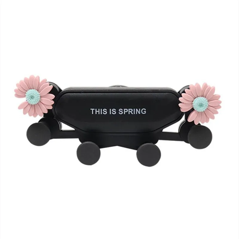 Lazy Navigation Car Gravity Bracket Six Point Support Universal Car Air Outlet Camellia Daisy Mobile Phone Holder