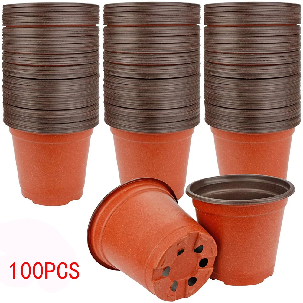 100PCS Nursery Tray 4 Inch Planting Pots Plastic Seedling Tray Plant Transplant Pots Hot Selling Durable