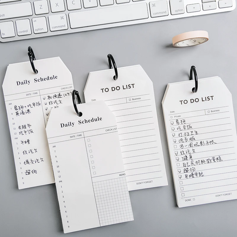 50 Sheets Simple Wireless Book, To Do List Daily Schedule Memo Pad, Steno Notebook Planner Agenda Office School Supplies A6456