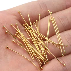 50pcs wholesale lots bulk Length 20mm/30mm/35mm/40mm Stainless Steel Gold Ball Pins for Diy Jewelry Making Head Pins Findings