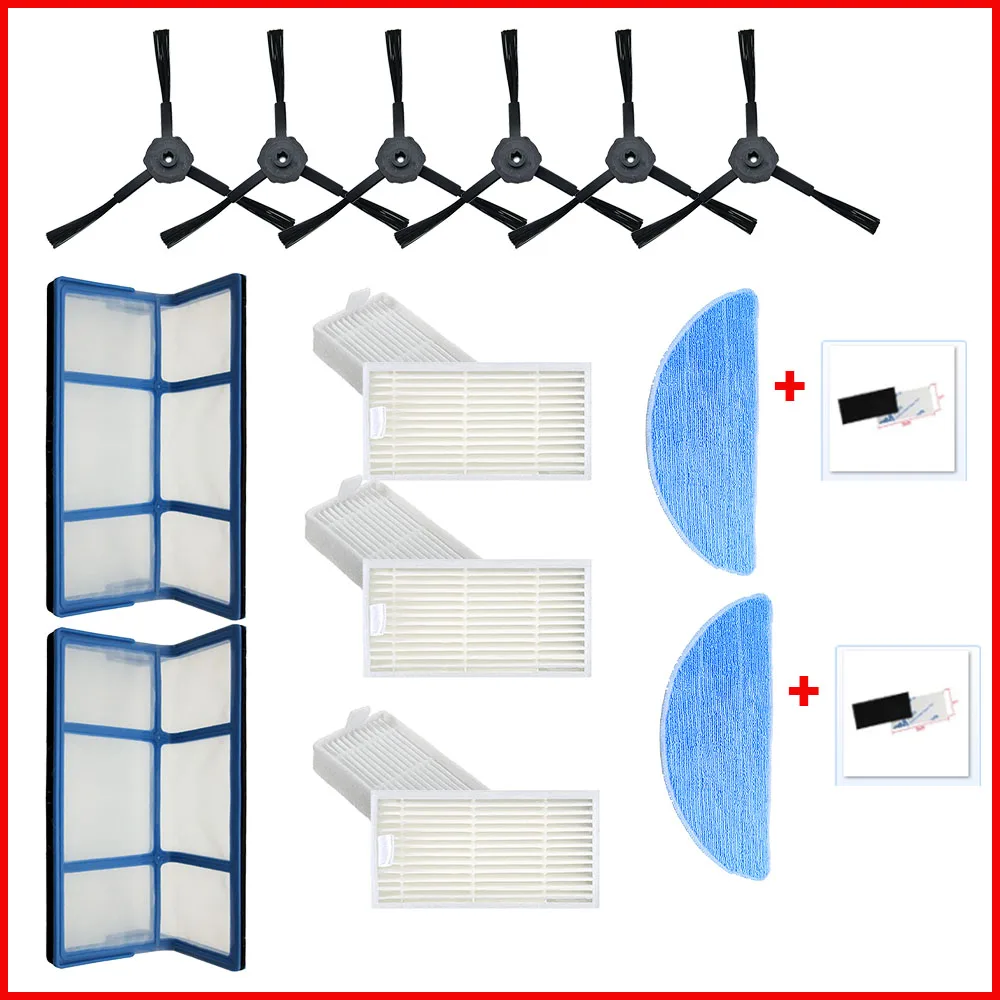 Para ilife v5 v5s V3 V3s v5pro V50 V55 x5 v5s pro filtro de polvo primario Cepillo Lateral filtro Hepa eficiente piezas de robot aspirador