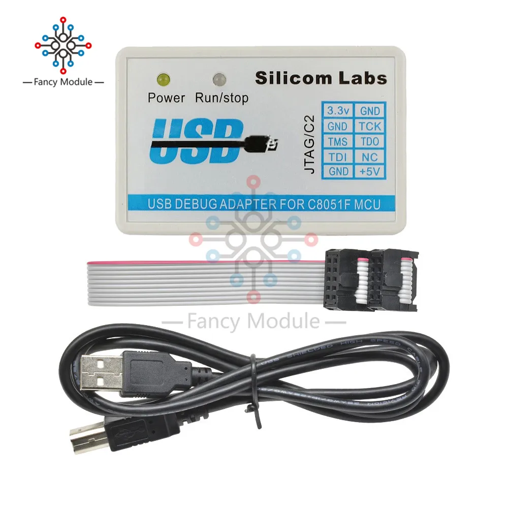 Diymore C8051F Emulator programator pobierania JTAG/C2 U-EC6/U-EC5/EC3 Adapter debugowania USB 3.3V-5V C8051F00 C8051F3 z kablem