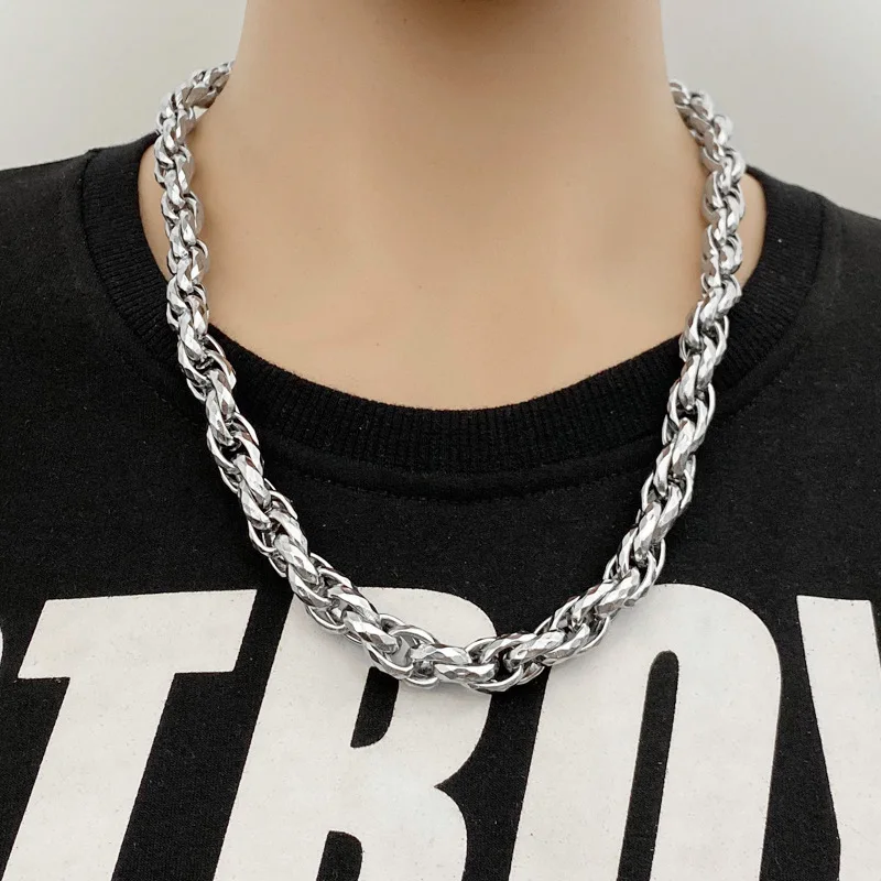 Fashion Men's Necklace Titanium Steel Thick Necklace Personality Thick Long Men's Necklace Charm Hot Sale