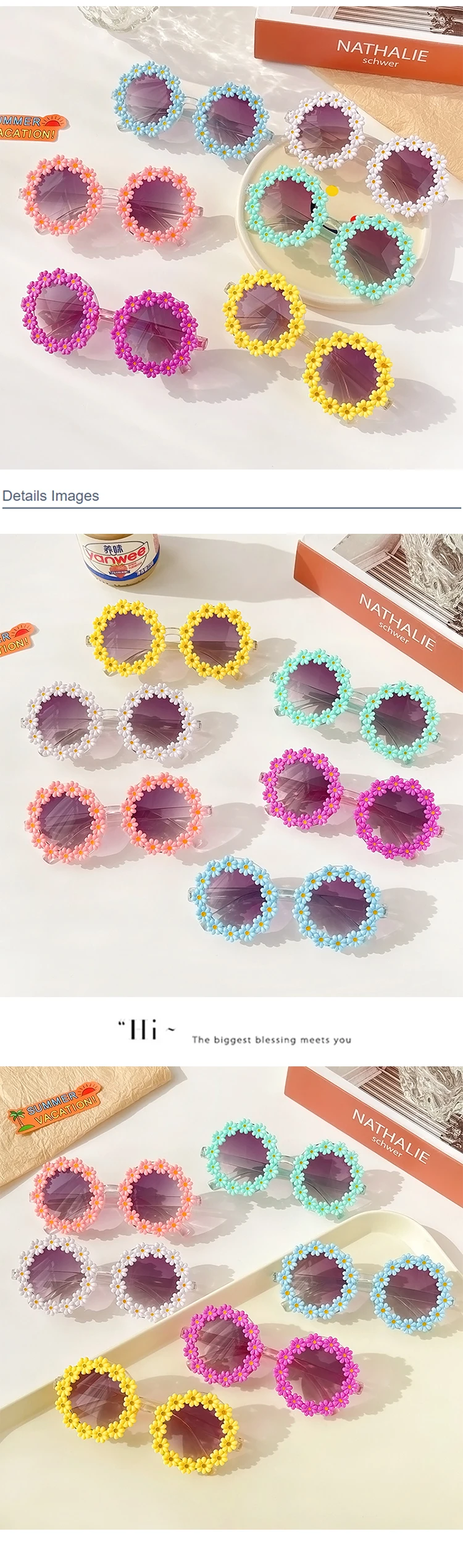 Neue Kinder Sonnenbrille Kinder Runde Blume Sonnenbrille Mädchen Jungen Baby Sport Shades Gläser UV400 Outdoor Sonnenschutz Brillen – Detail 3