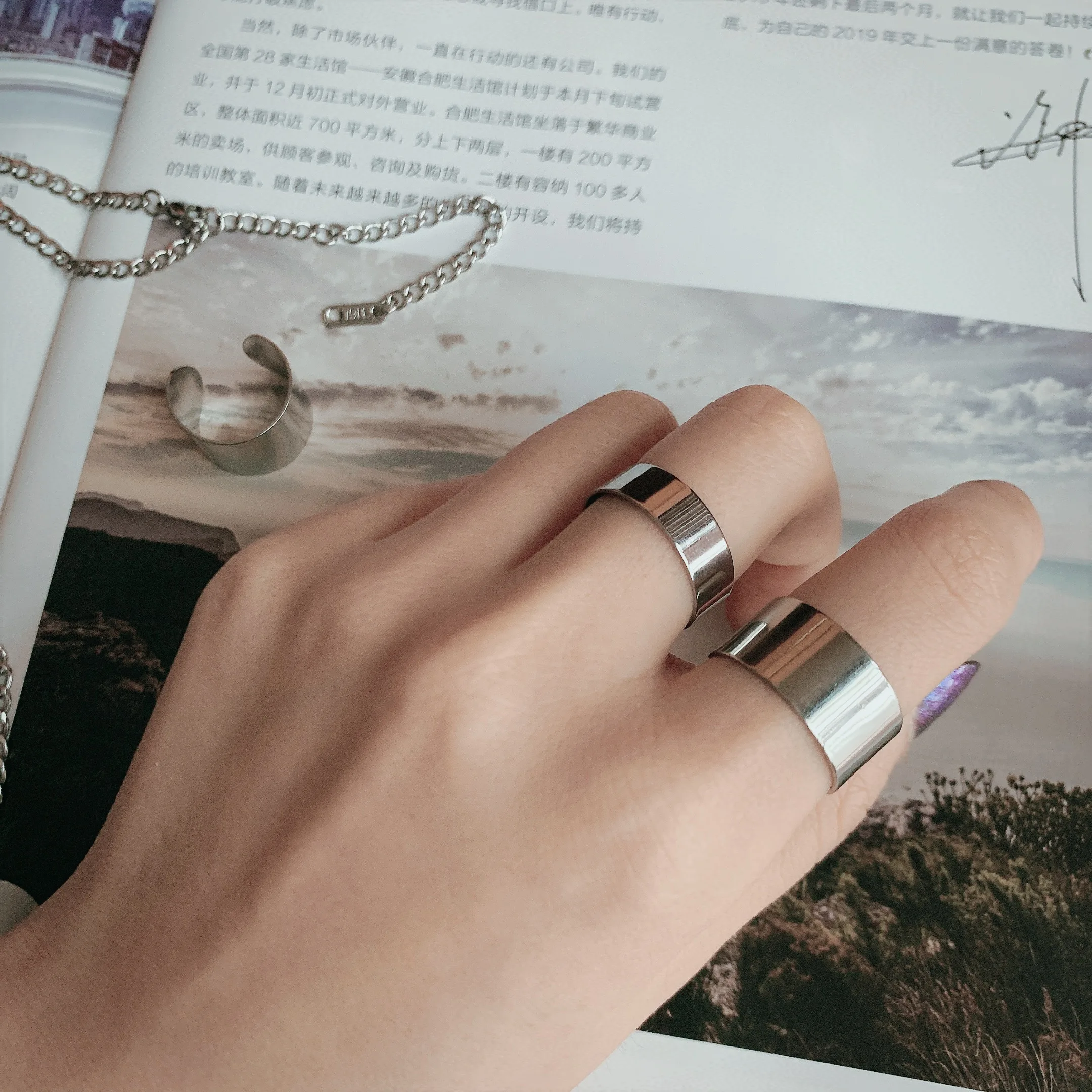 Adjustable Size Trendy Stainless Steel Ring For Woman And Man