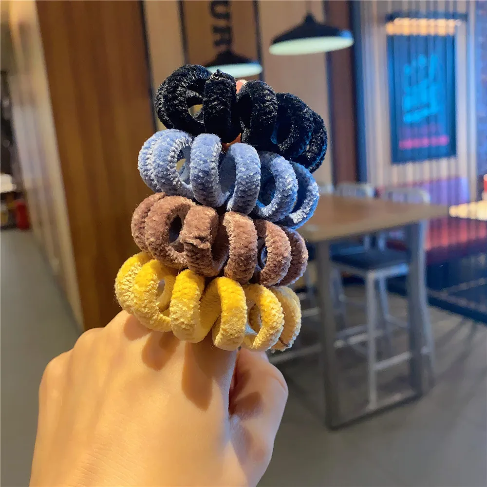 Furry Chenille Phone Cord Hair Tie Winter Warm Large Size Spiral Shape Rubber Telephone Wire Elastic Hair Band Women Accessories