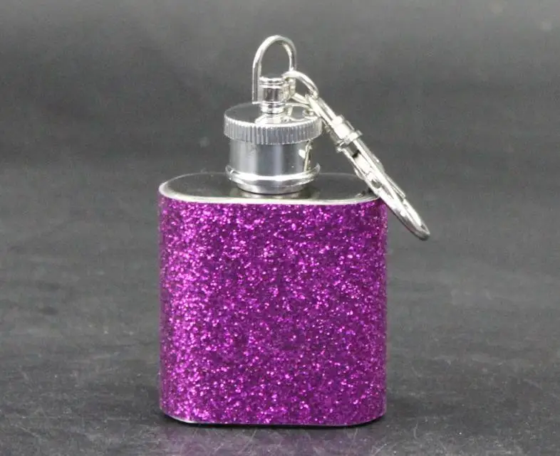 Hot Sale High Quality Sparkly Glitter Stainless Steel 1 oz Mini Pocket Liquor Hip Flask Portable For Outdoor SN2775