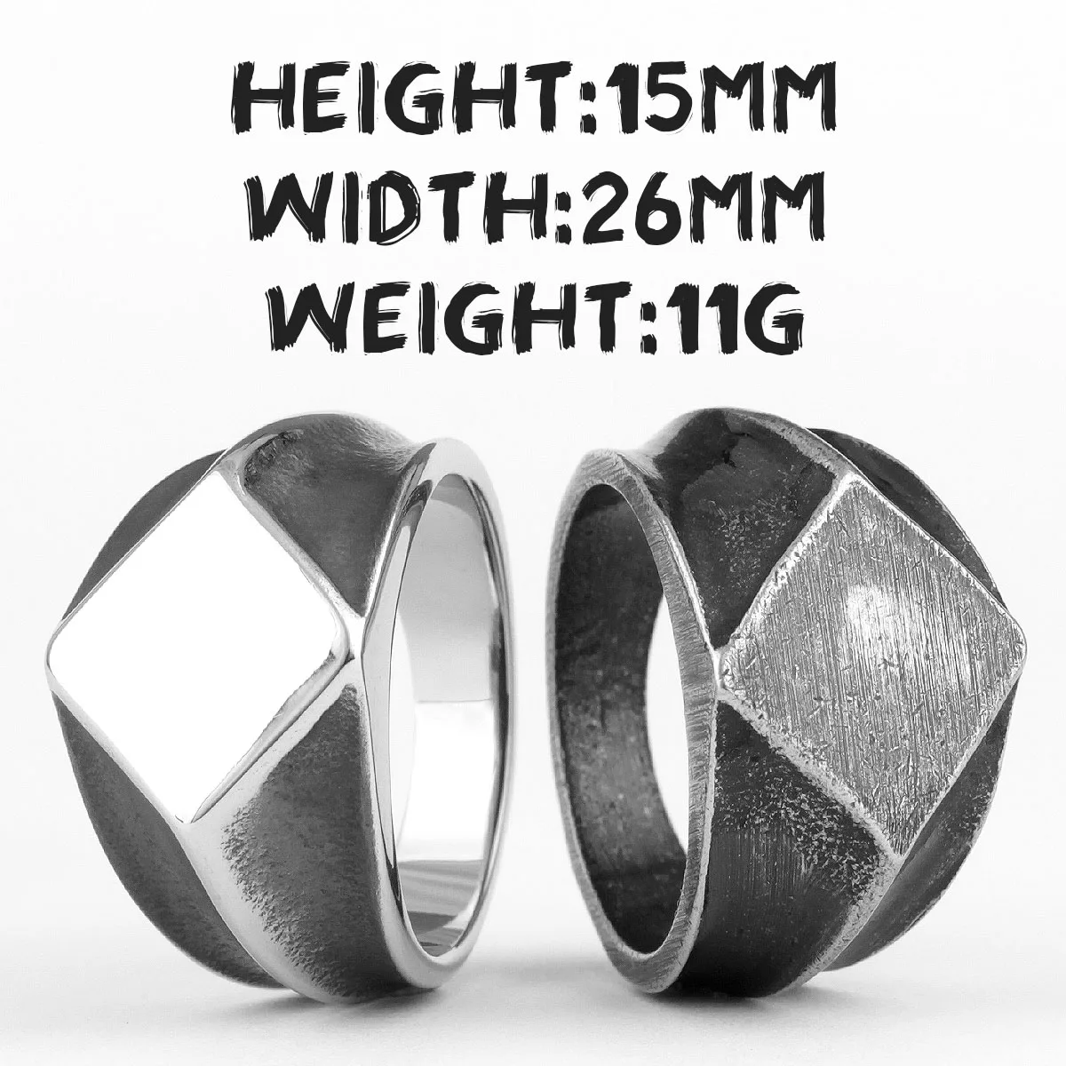 Retro Polygon Trend Simple Stainless Steel Mens Rings Punk Hip Hop for Male Boyfriend Biker Jewelry Creativity Gift Wholesale