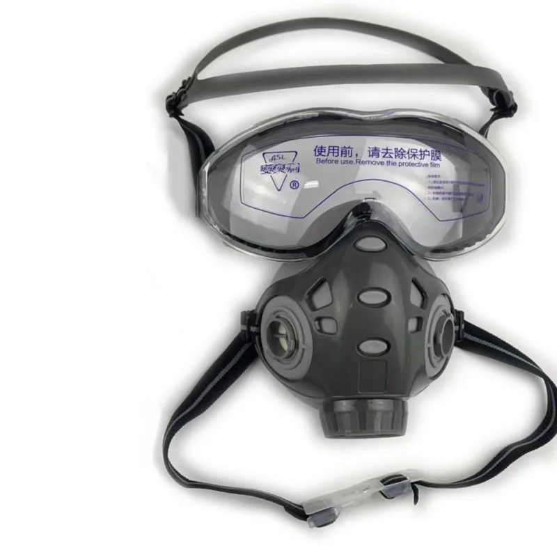 Dust/Gas Mask With Anti-Fog Goggles Chemical Respirator For Spray Paint Coating Chemical Industry Welding Reusable