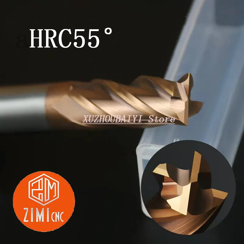 HRC55° tungsten steel milling cutter tungsten carbide CNC milling tool 2/3/4 blade end milling cutter flat end milling cutter