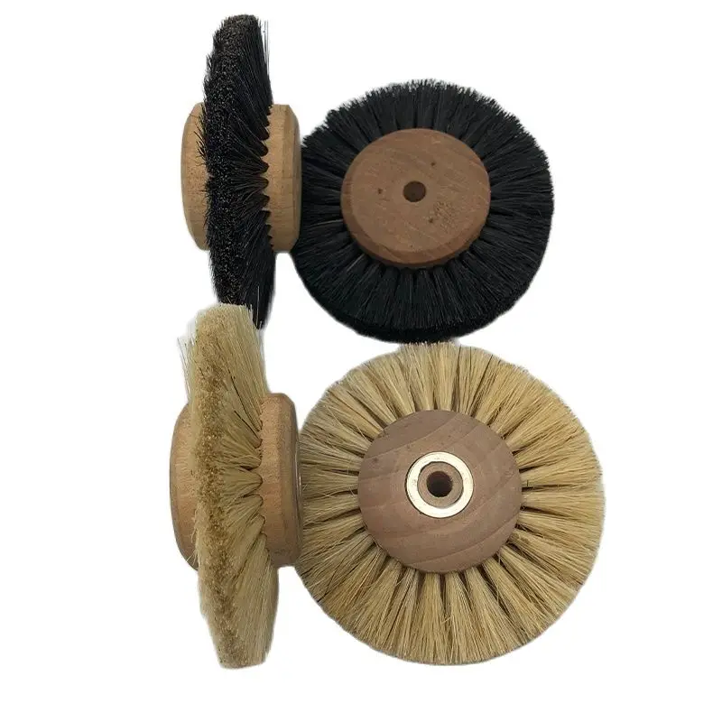 4 Pcs Black/White Bristle Buff Dental Laboratory Materials Dentistry Odontologia Latch Polishing Brush Wooden Wheel Rotary Tools