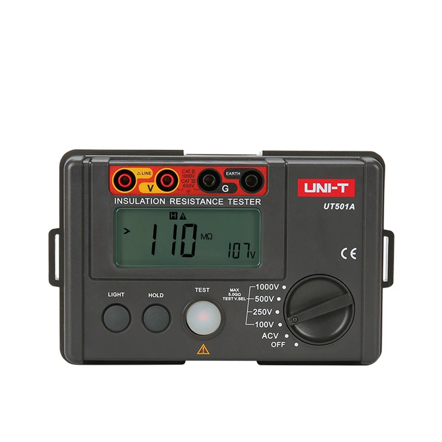 UNI-T UT501A Insulation Resistance Tester Meter Earth Ground Resistance Voltage Tester Megohmmeter Voltmeter