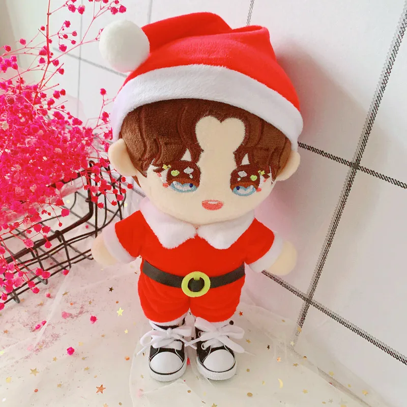 Winter Christmas Red ELK Outfit Clothes For 20cm Handmade Doll Accessories For Korea Kpop EXO Idol Dolls Christmas Gift Children