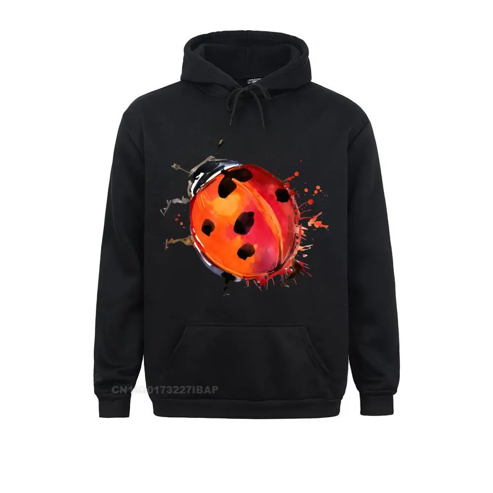 

New Design Fall Mens Long Sleeve Colorful Ladybug Sportswear Insect Art Design White Casual Tops Hipster Camisas