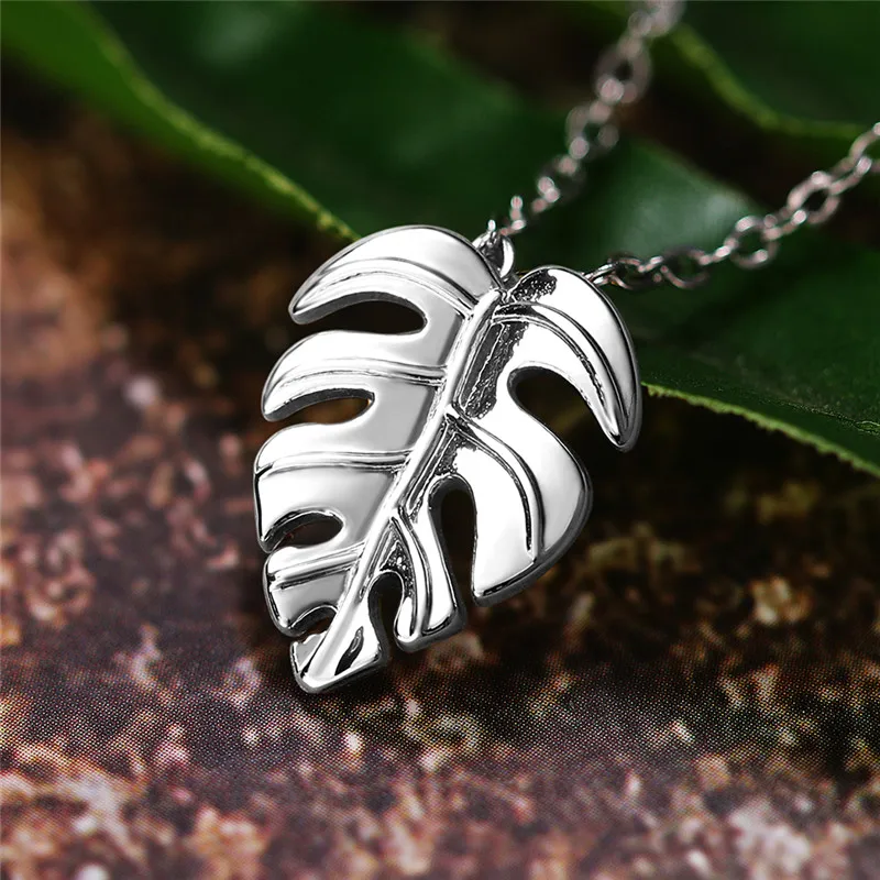 CAOSHI Fashion Style Leaves Shape Pendant Necklace for Women Girls Party Jewelry Simple Daily Collocation Accessories Wholesale