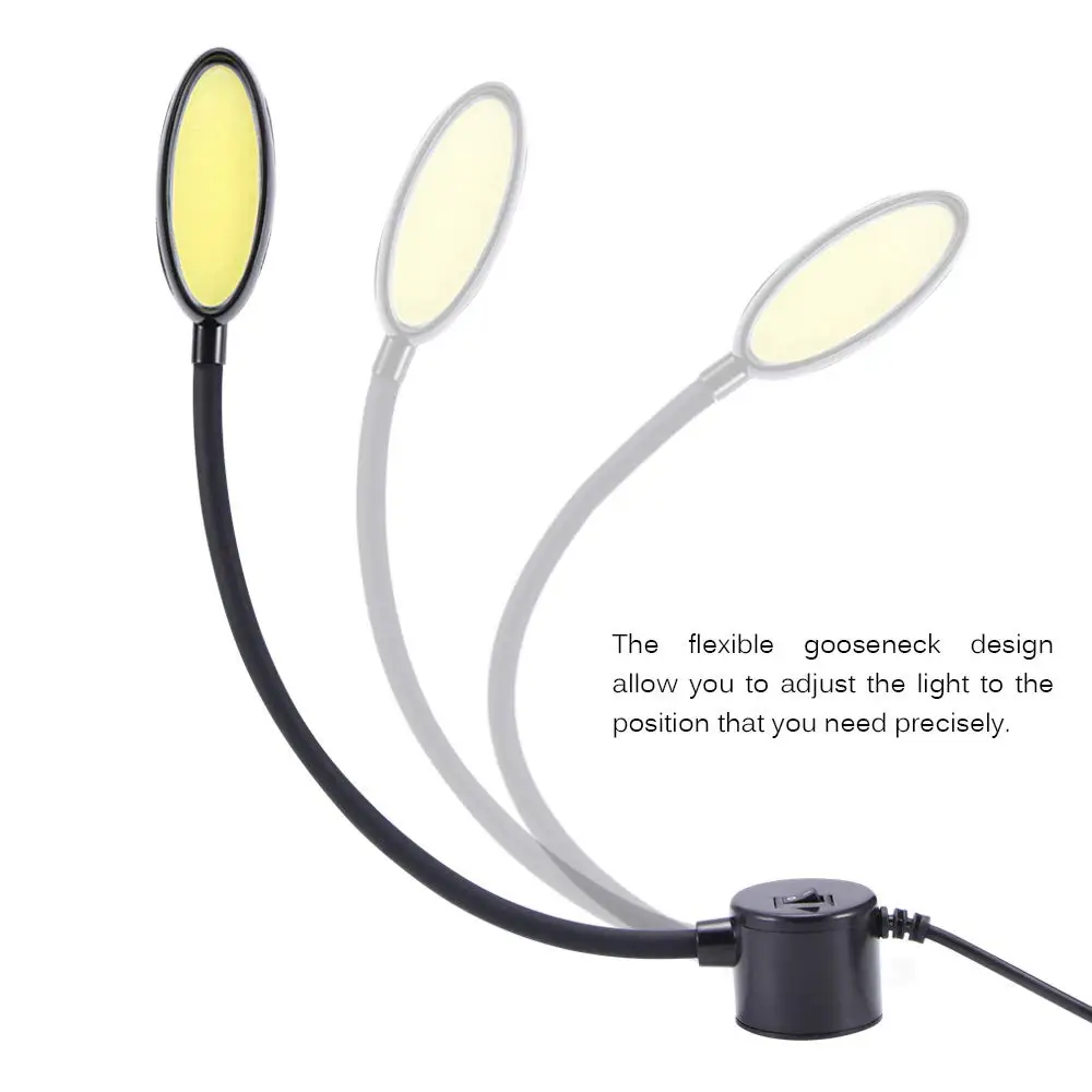 Imagem -04 - Máquina de Costura Portátil Gooseneck Lâmpada Led Luz de Trabalho Magnético Base de Montagem Lâmpada Gooseneck Trabalho 110265v 3w 6w 8w Cob