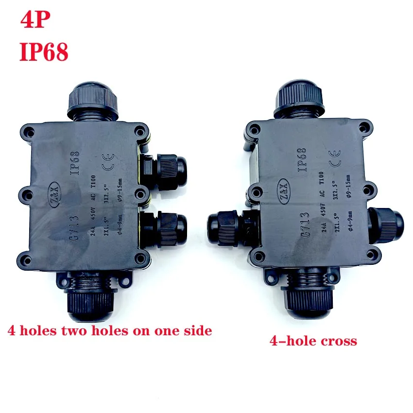 1pc Black Junction Box 2 3 4 5 Way Waterproof Electrical Junction Box For Outdoor Lighting Cable Protection Connector Wire IP68
