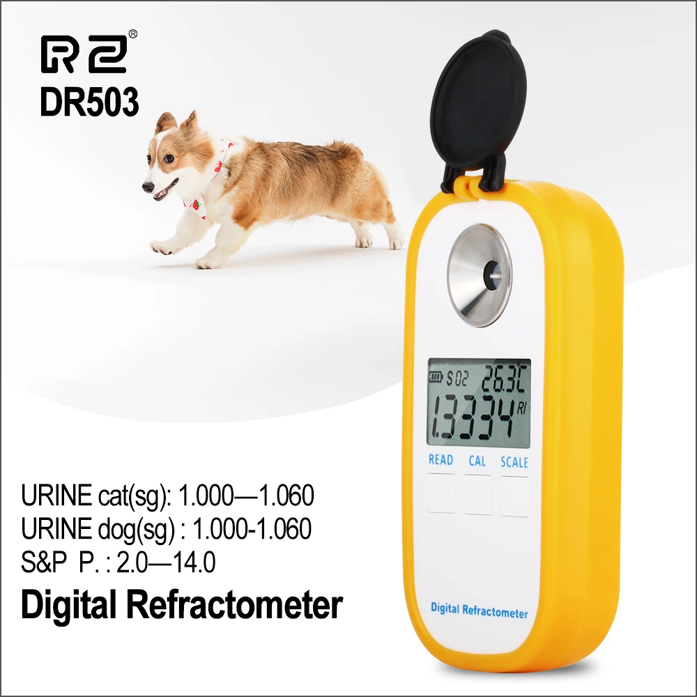 

RZ Animal Clinical Refractometer Veterinary Human Serum Protein Piss Urine Refractometer Pet Dog Cat Specific Gravity Tester