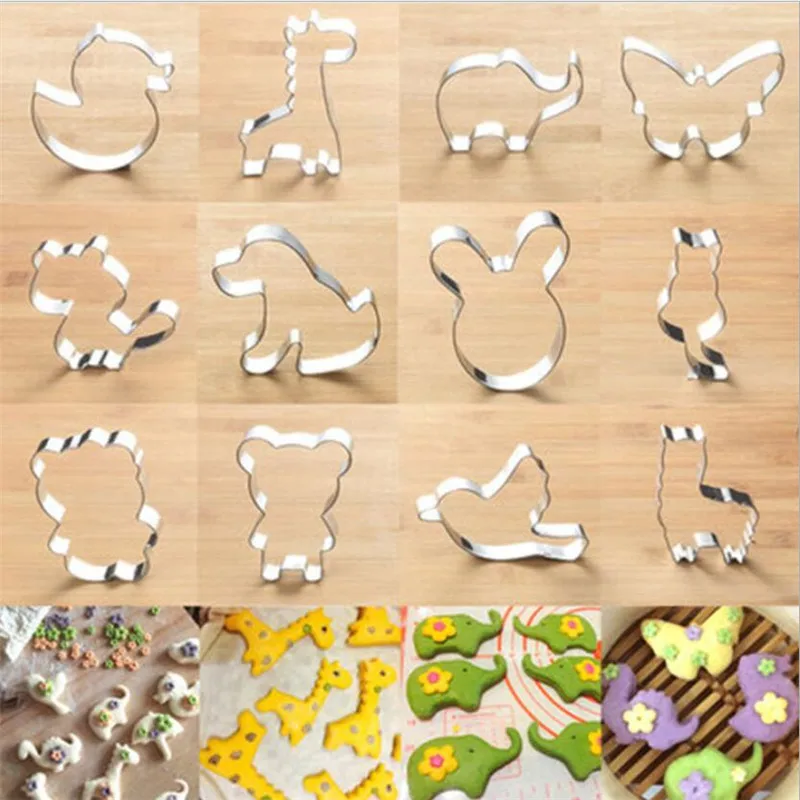 Cortadores de galletas de cocina de acero inoxidable, cortadores de galletas de animales de unicornio, Fondant, herramientas de decoración de pastelería, molde DIY