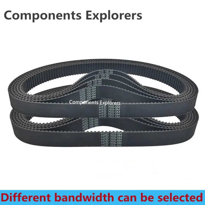 Correa de distribución HTD5M, longitud 180, 200, 225, 235, 240, 250, 255, 260, 265mm, ancho 10/12/15/20/25/30mm, HTD 5M, correas síncronas de bucle cerrado