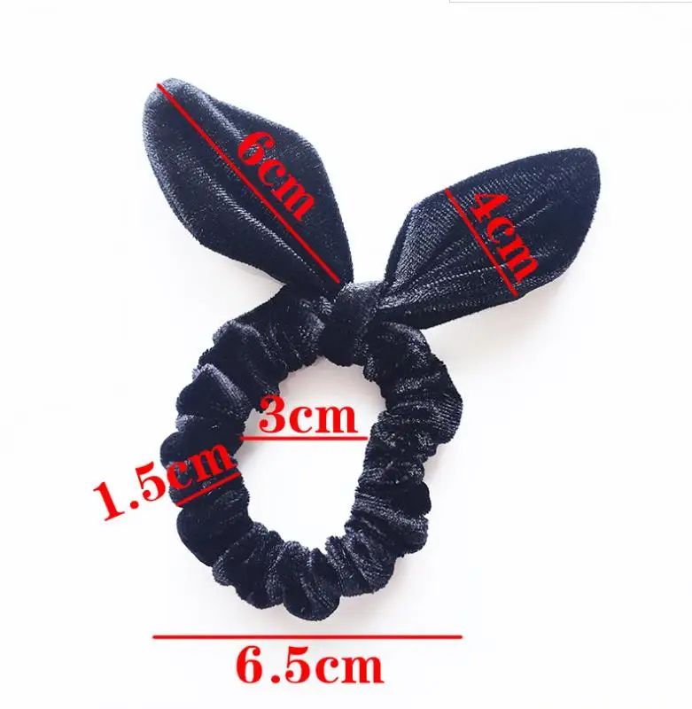 Nieuwe Fluwelen Strik Haar Scrunchies Meisjes/Vrouwen Fluwelen Bunny Oor Knoop Boog Haarbanden Konijn Oor Haar Tie Paardenstaart haar Accessoires