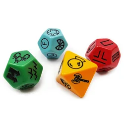 Bescon der Kerker und Wildnis Gelände, Dungeon Funktion und Schatz Typ Würfel Set, 4 stück Proprietären Polyhedral RPG Würfel Set