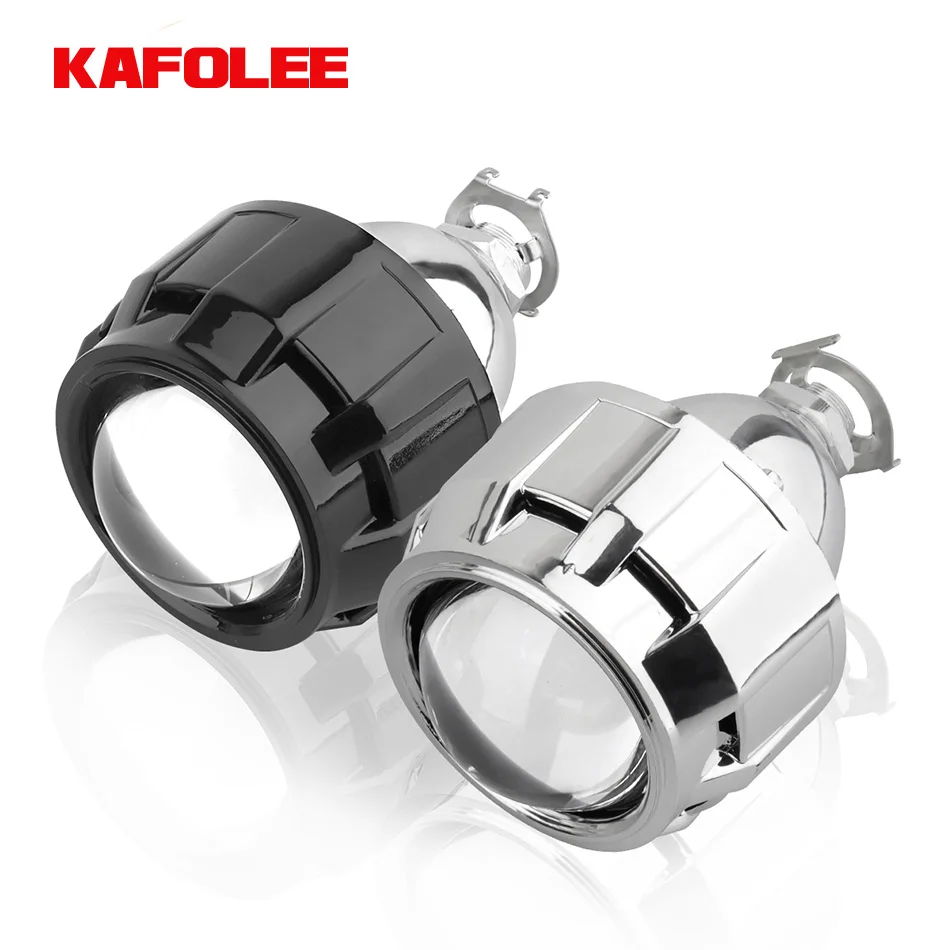 KAFOLEE 1x 2.5 inch Mini Bi Xenon HID Projector Headlight Lenses Retrofit Fit H4 H7 H11 9005 H8 Car Head Lamp Gating Gun Shrouds