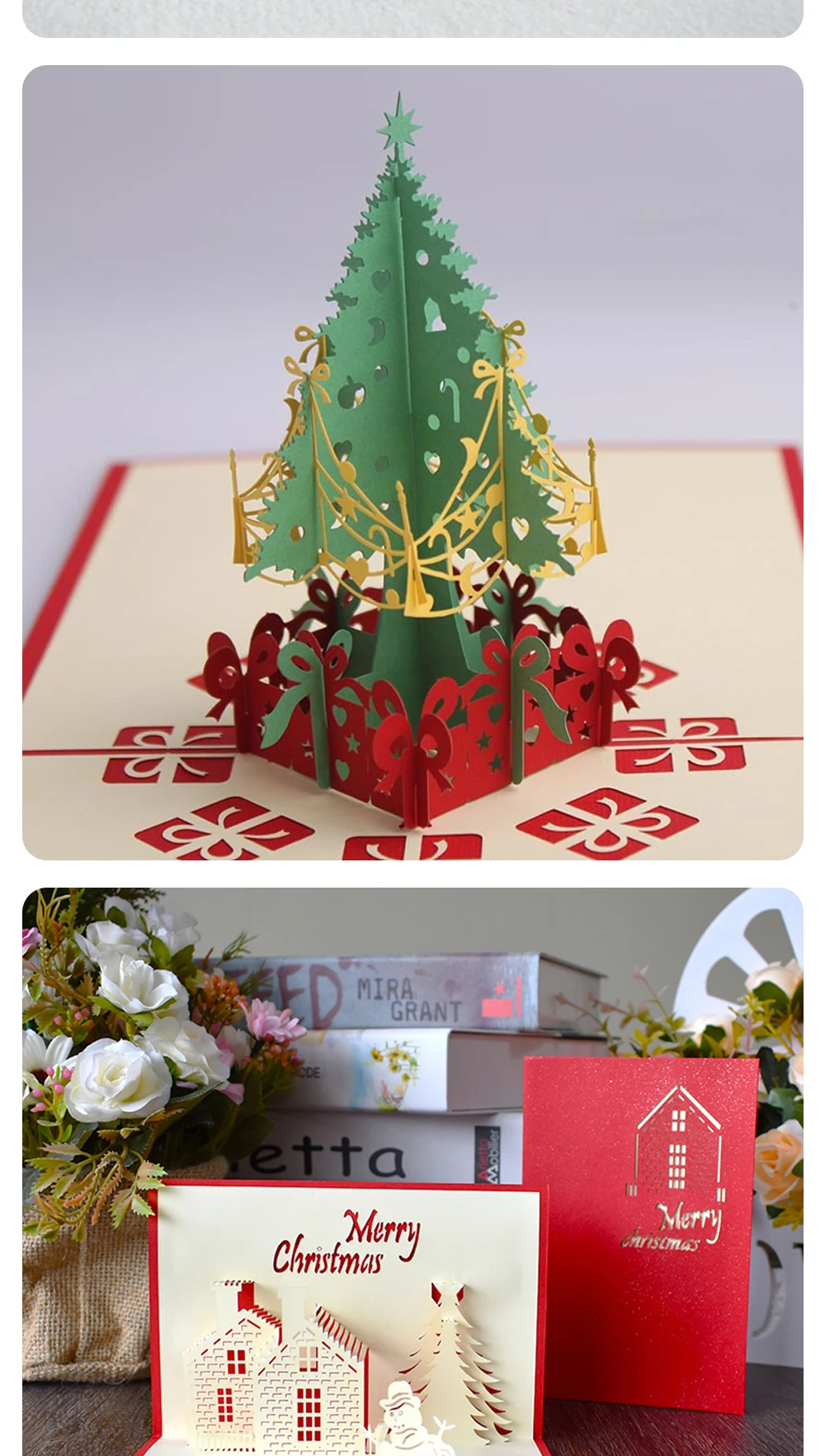 3D Pop-Up Weihnachtsmann-Karten Frohe Weihnachten Grußkarten Partyeinladungen Geschenke Neujahrsgrüße Jubiläumsgeschenke Postkarte – Detail 2