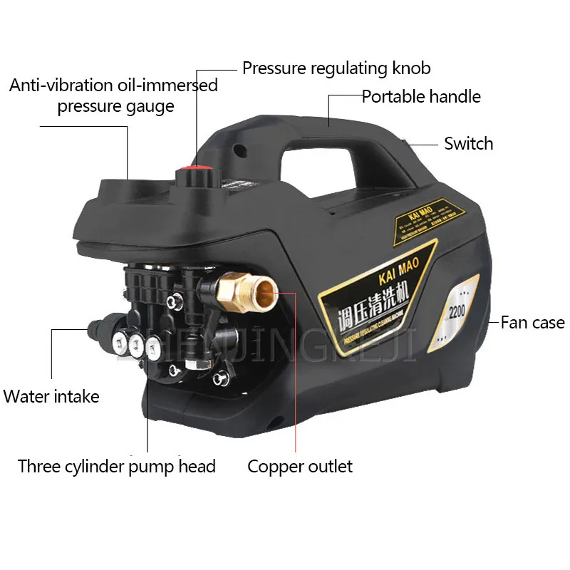 Temperature Control Chip Adjustable Pressure Car Washing Machine Household Cleaning Equipment Compact And Convenient Water Gun