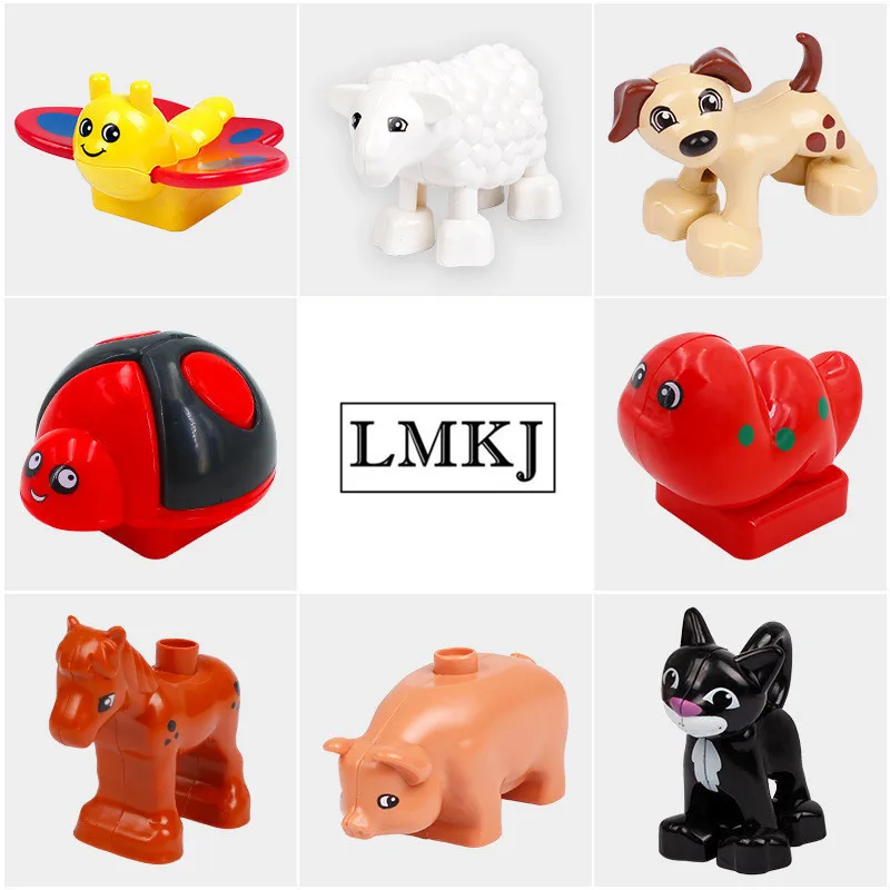 Compatible With Large Bricks Animals Series Big Building Blocks Sheep Crocodile Dinosaur Trailer Ship Bricks Toy For Children