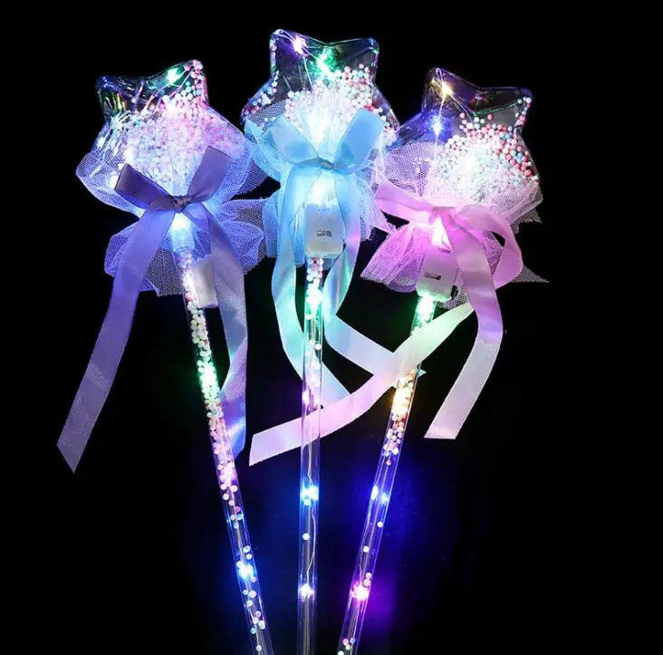 LED Light Sticks Clear Ball Star Shape Flashing Glow Magic Wands for Birthday Wedding Party Decor Kids Lighted Toys SN3923